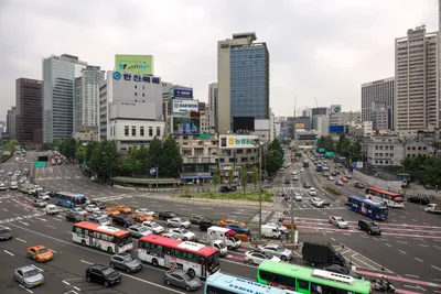 Eine Kreuzung in Seoul